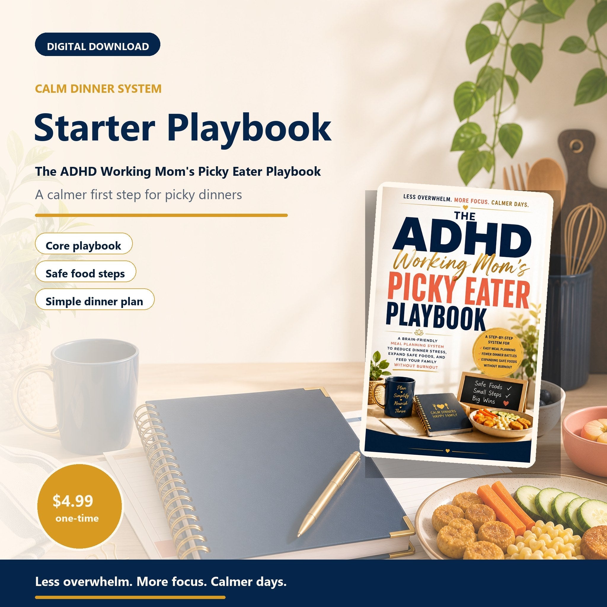 Starter Playbook digital product mockup for ADHD working moms